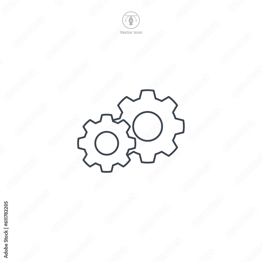 Gear icon. A sleek and mechanical vector illustration of a gear, symbolizing settings, customization, and system control. Gear icon. A sleek and mechanical vector illustration of a gear, symbolizing settings, customization, and system control.