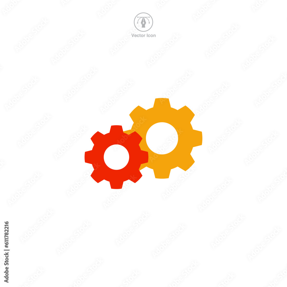 Gear icon. A sleek and mechanical vector illustration of a gear, symbolizing settings, customization, and system control. Gear icon. A sleek and mechanical vector illustration of a gear, symbolizing settings, customization, and system control.