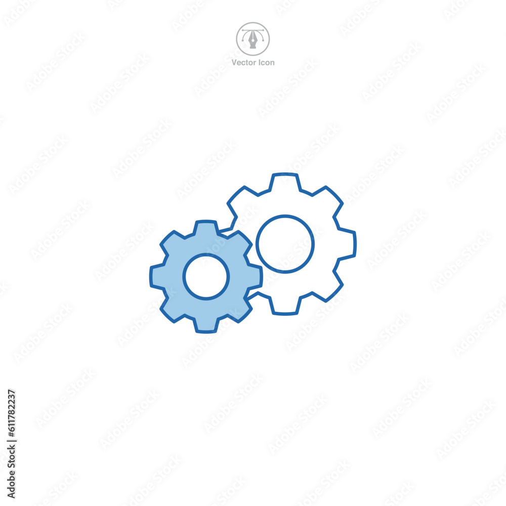 Gear icon. A sleek and mechanical vector illustration of a gear, symbolizing settings, customization, and system control. Gear icon. A sleek and mechanical vector illustration of a gear, symbolizing settings, customization, and system control.