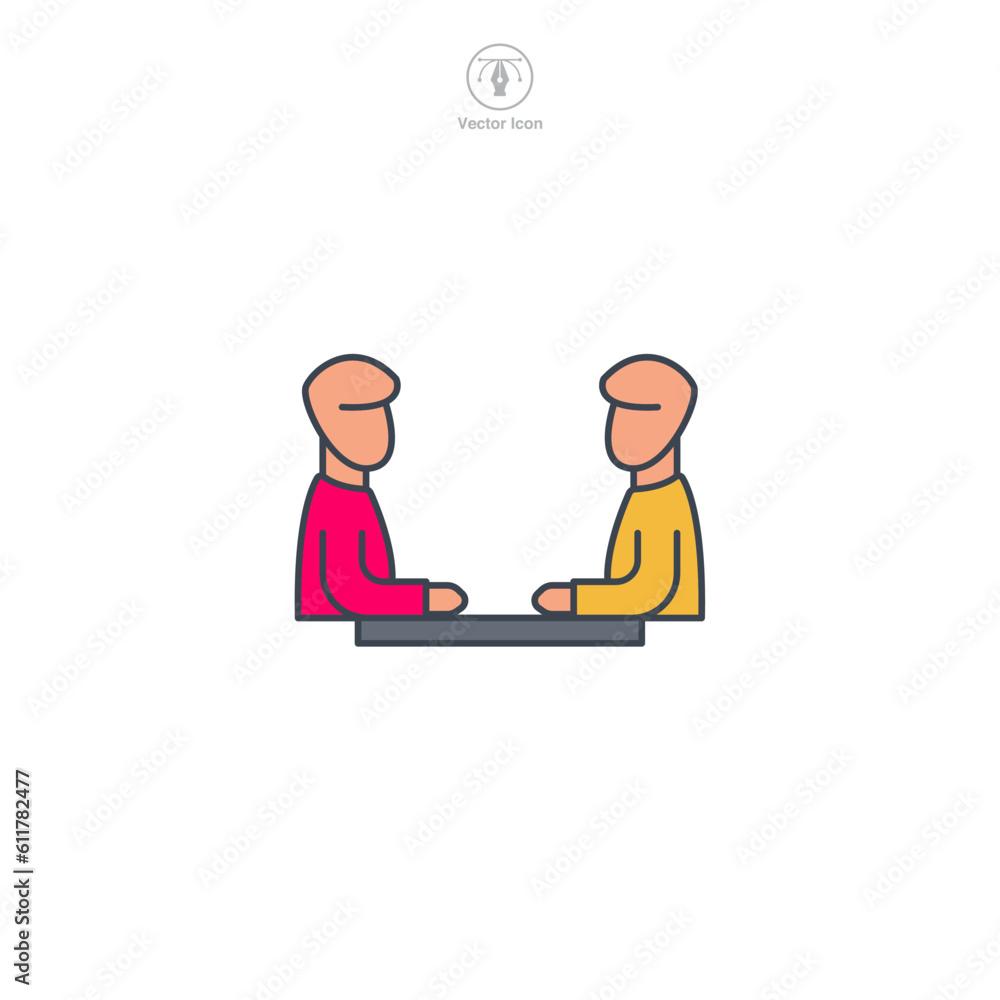 Meeting icon. A professional and collaborative vector illustration of a meeting, symbolizing discussions, teamwork, and group interactions. Meeting icon. A professional and collaborative vector illustration of a meeting, symbolizing discussions, teamwork, and group interactions.