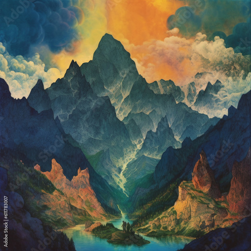 AI-Generated image of the Himalayas are home to several ancient spiritual traditions. holds profound spiritual energy and serves as a sanctuary for spiritual seekers and pilgrims from around the world © Guttersnipe