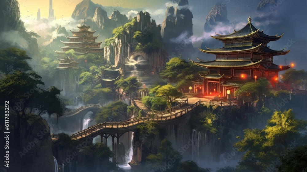 Obraz premium Chinese Style Fantasy Art