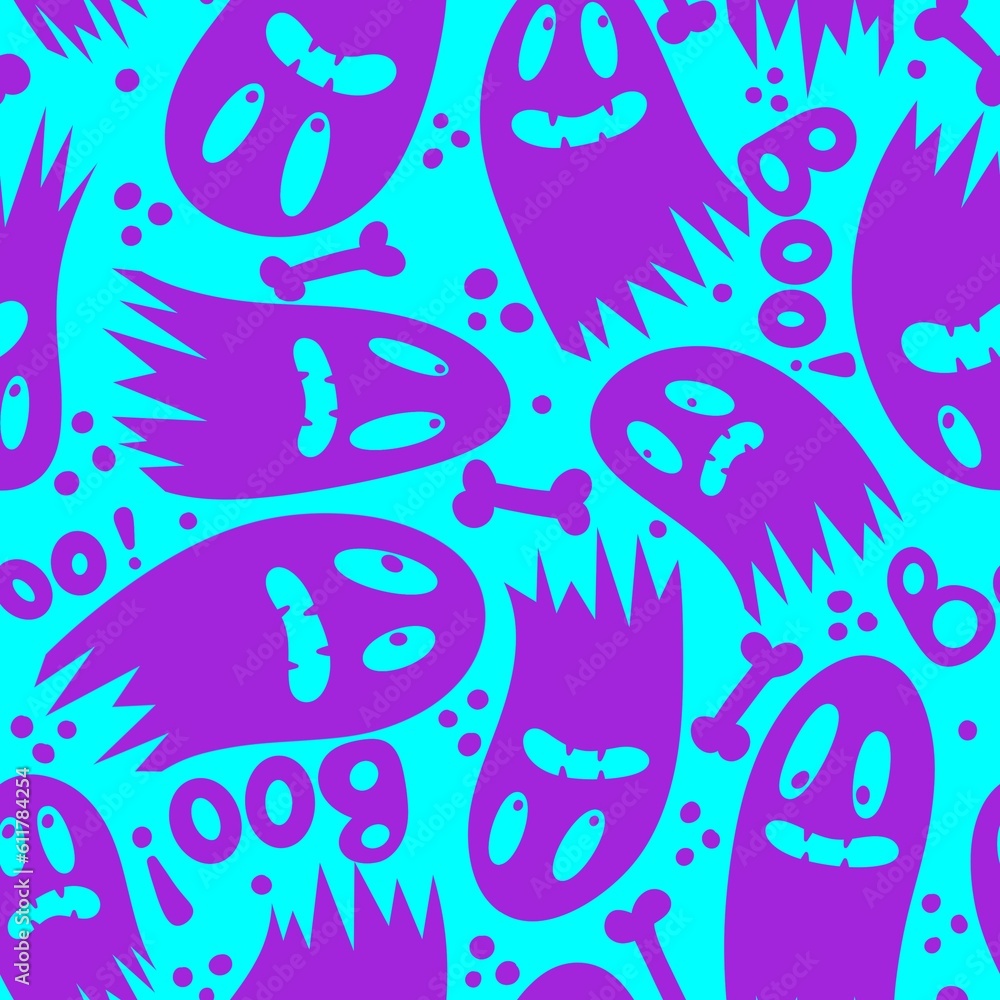 Halloween ghost seamless pattern for wrapping paper and linens and fabrics and kids clothes print Halloween ghost seamless pattern for wrapping paper and linens and fabrics and kids clothes print