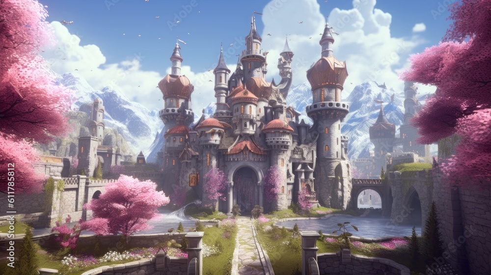 Grand and enchanting game art castle straight out of a fairy tale ...