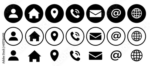 Contact icons . Web icons .Vector