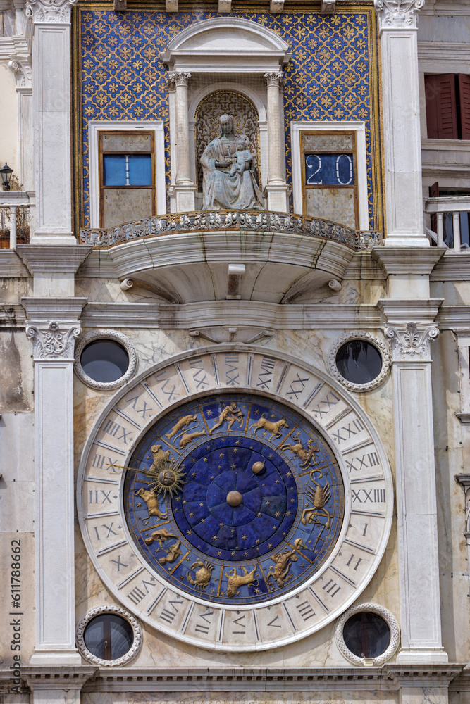 Obraz premium Zodiac and Time Detail on St. Mark's Square Clock Tower