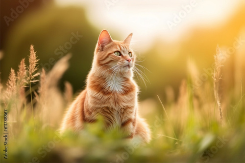 A minimalist photo of a cat on isolated nature background a hyper