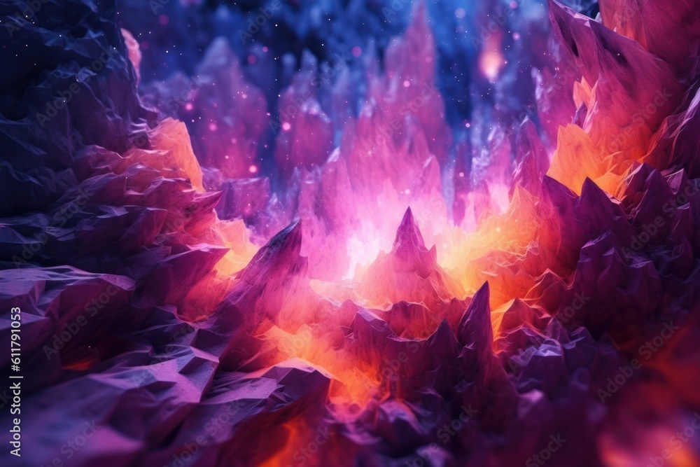 Fototapeta premium Universe frontier abstract ethereal technological purple - Generative AI
