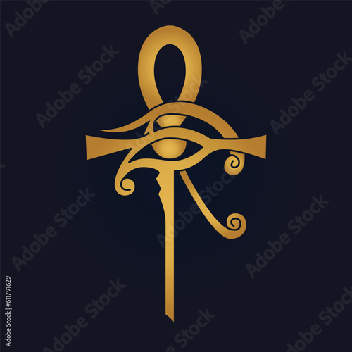 Eye of Horus - and Eye of Ra - Egyptian eye - Ankh