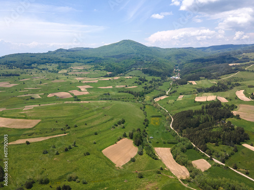 Aerial view of Sredna Gora Mountain, Bulgaria