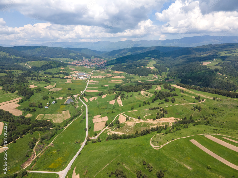 Aerial view of Sredna Gora Mountain, Bulgaria