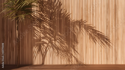Slika na platnu Soft and beautiful foliage dappled sunlight of tropical bamboo tree leaf shadow