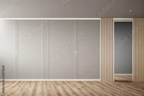 Mockup wall in minimalist design, interior design Generative AI