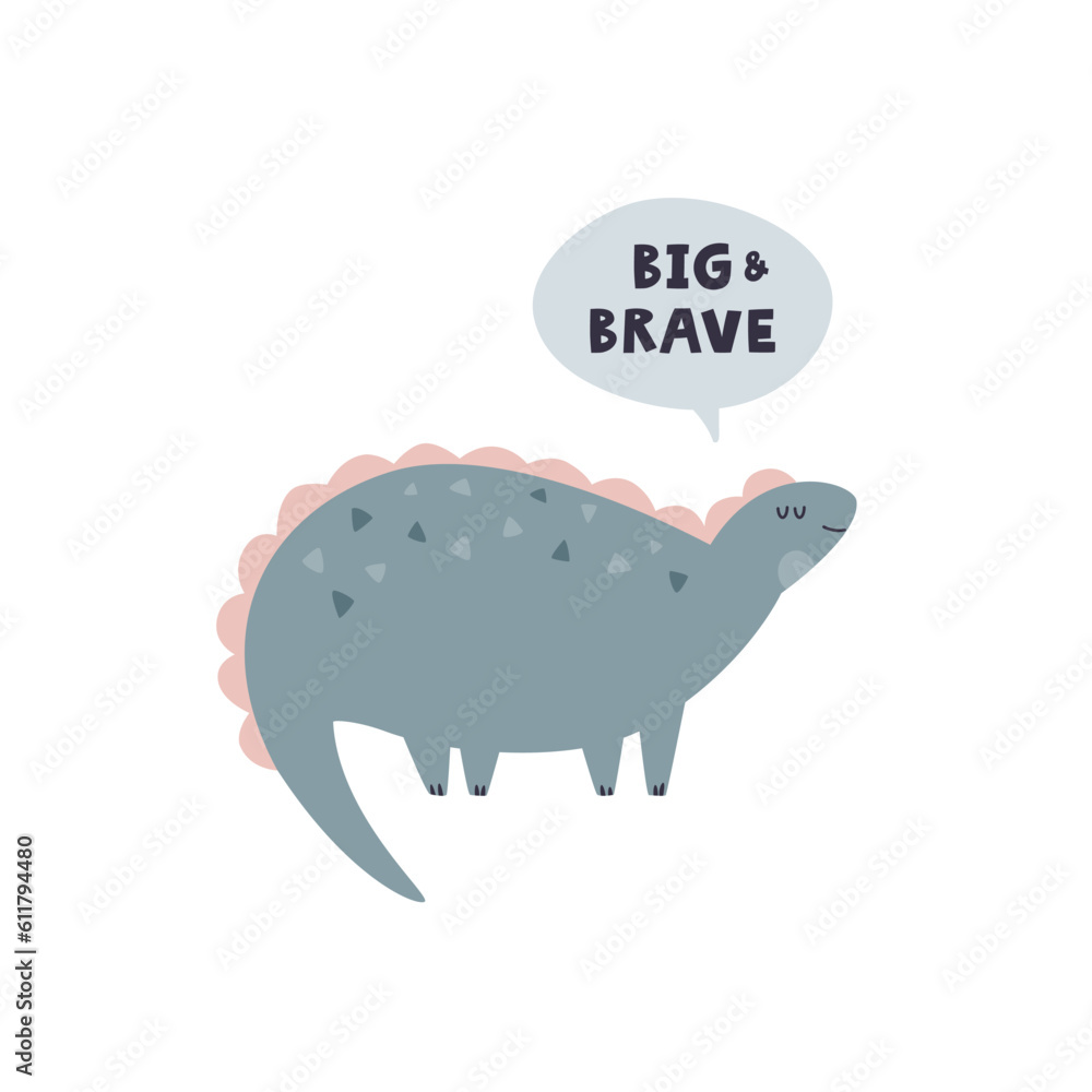 Vector illustration of funny, playful dinosaurs and short phrase in a simple flat style Vector illustration of funny, playful dinosaurs and short phrase in a simple flat style