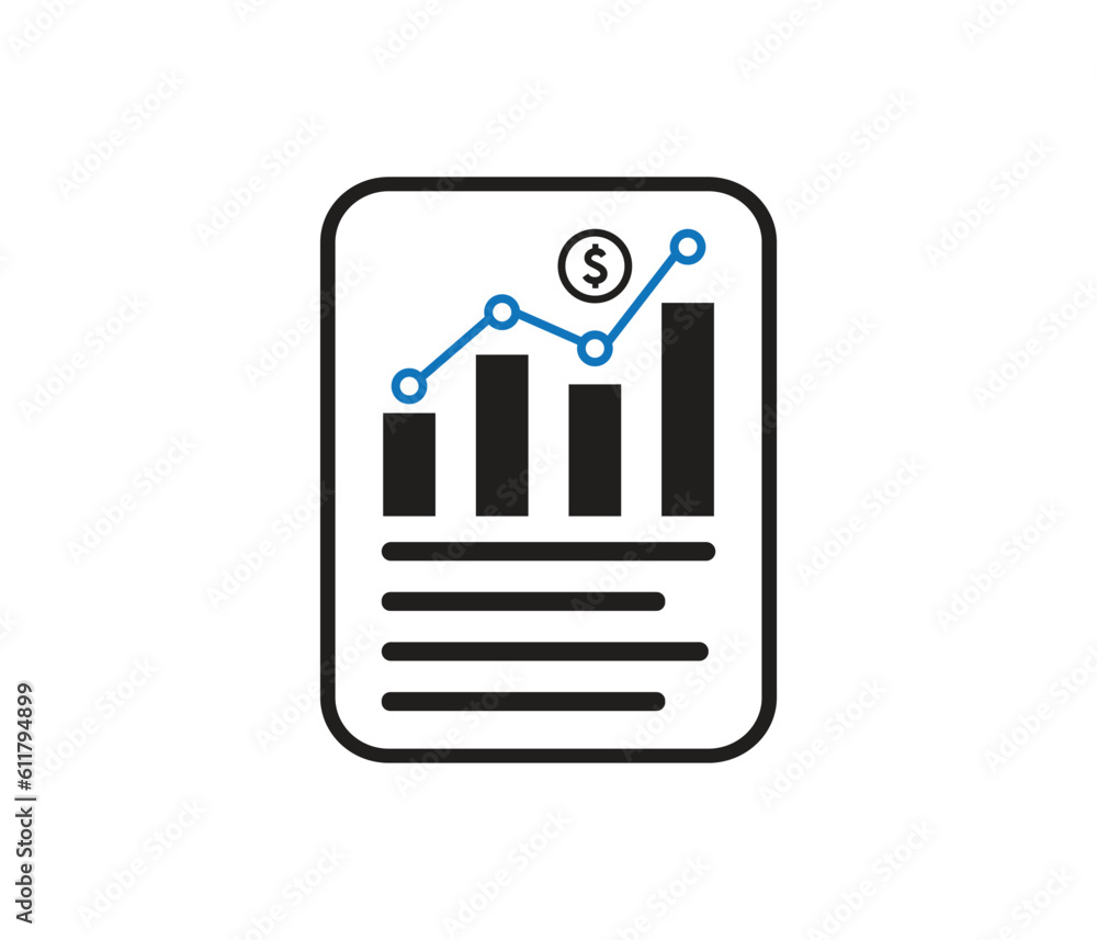 Report of financial statements vector icon, Income statement report icon Report of financial statements vector icon, Income statement report icon