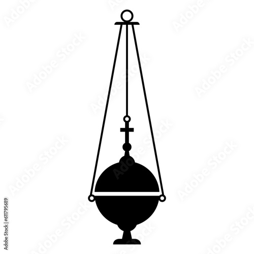 Priest's censer on white background