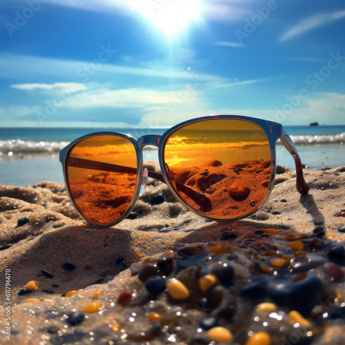 Wallpaper Mural Sun glasses on the beach Torontodigital.ca