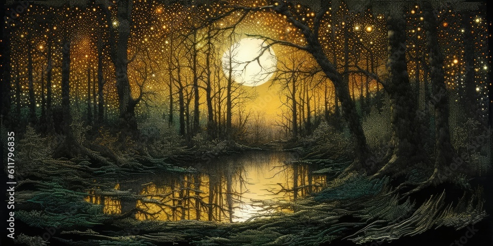 tapestry woven with threads of moonlight and shadow captures the echoes ...