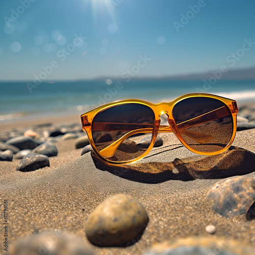 Sun glasses on the beach