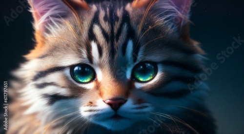 Cute kitten with captivating eyes [AI Generated]