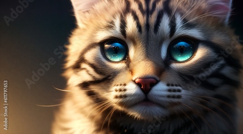 Cute kitten with captivating eyes [AI Generated]