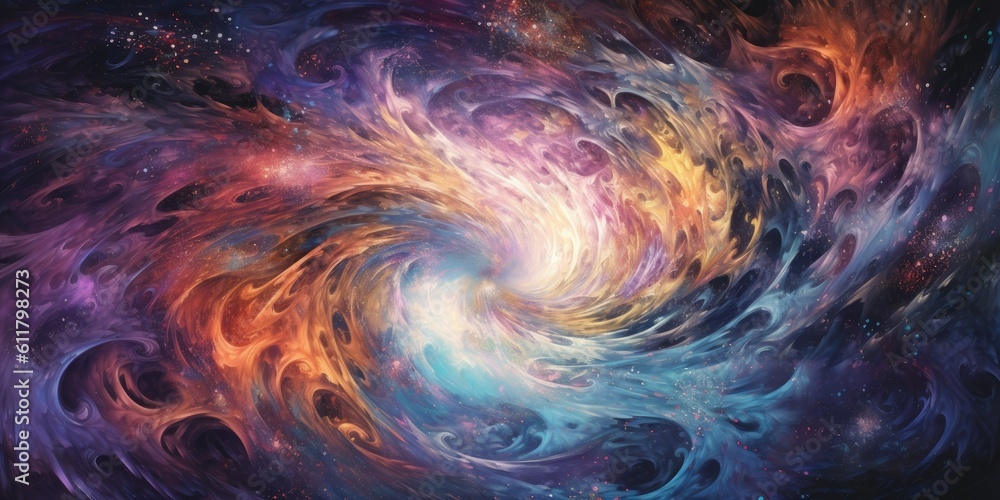 abstract depiction of swirling galaxies  Generative AI Digital Illustration Part#110623