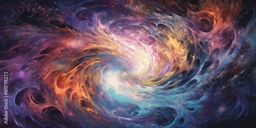 abstract depiction of swirling galaxies Generative AI Digital Illustration Part#110623