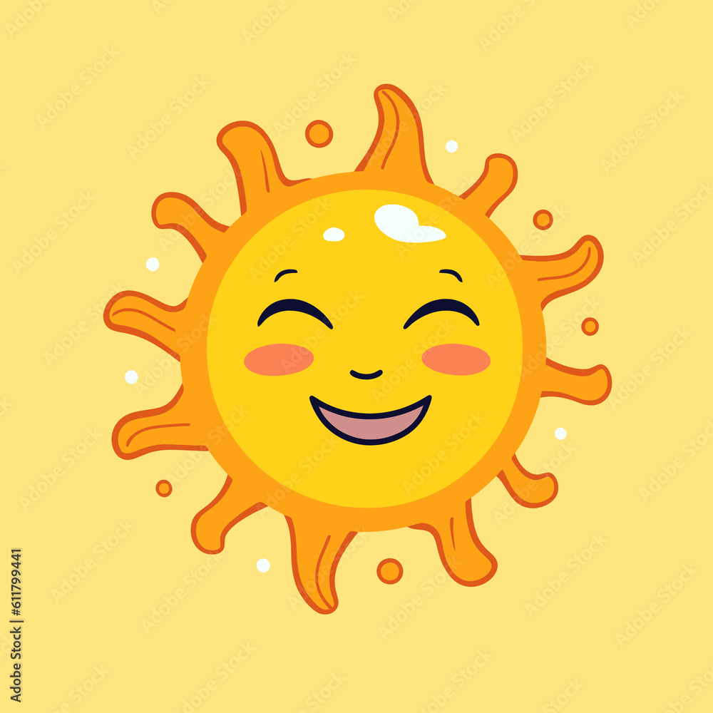 Funny Sun smiley cartoon Illustration vector