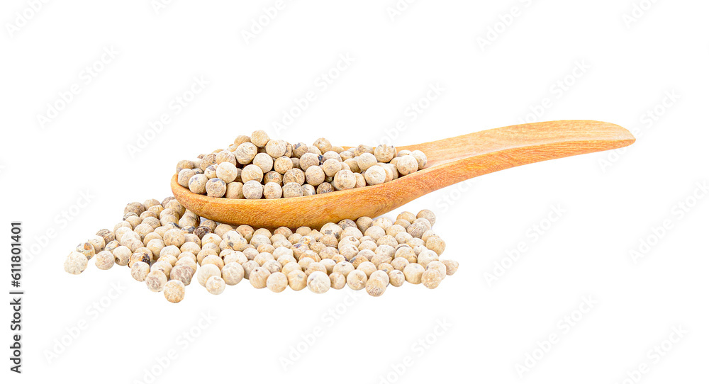 white peppercorn in wooden spoon isolated on transparent png white peppercorn in wooden spoon isolated on transparent png