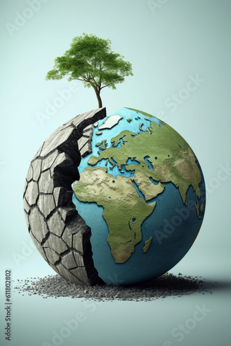 earth and tree, environment, globe, save the planet