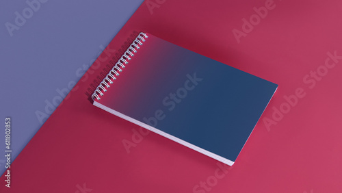 Mockup of a multi-colored notebook on rings