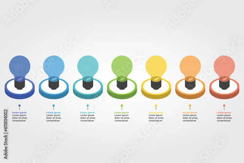 light burb idea or business plan template for infographic for presentation for 7 element photo