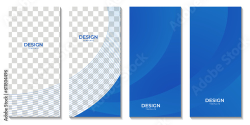 set of brochures abstract blue wave gradient background with copy space area for business