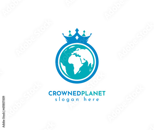 Crowned Planet Vector Logo Design