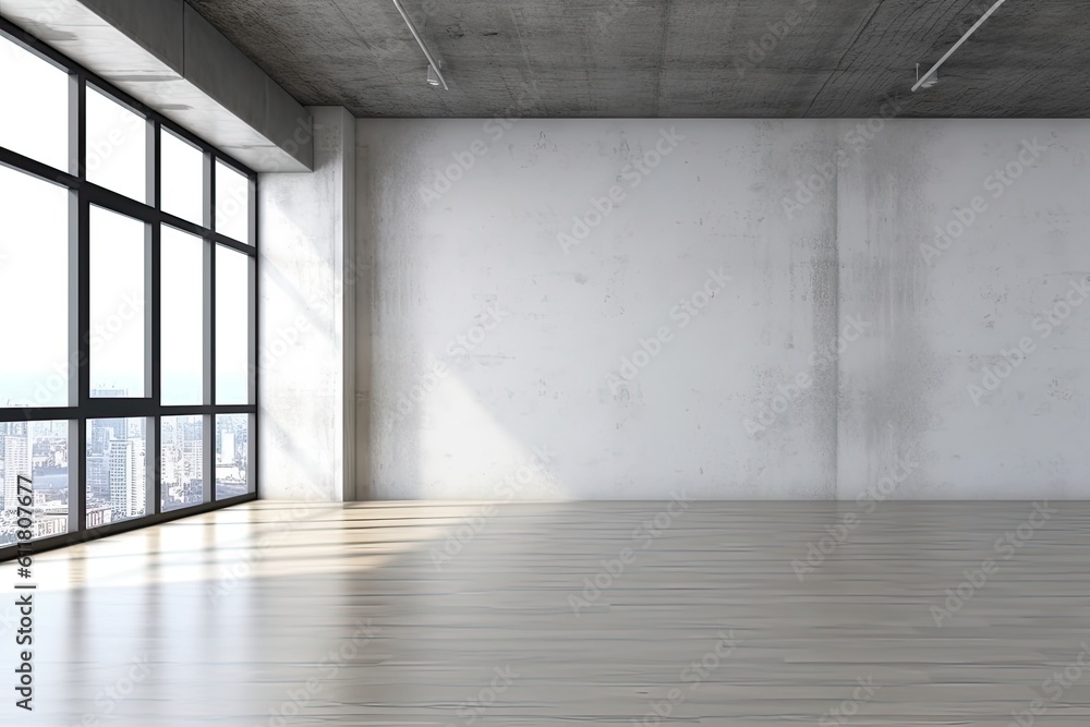 Home interior with an empty picture frame on a scuffed wall. Copy space Generative AI Home interior with an empty picture frame on a scuffed wall. Copy space Generative AI
