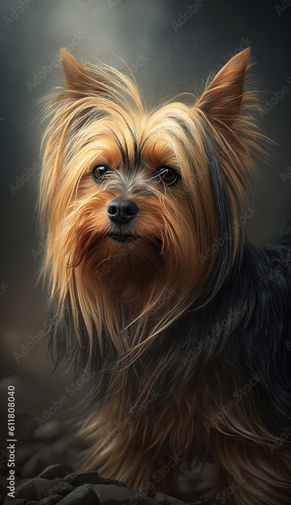 Yorkshire Terrier dog cinematic background