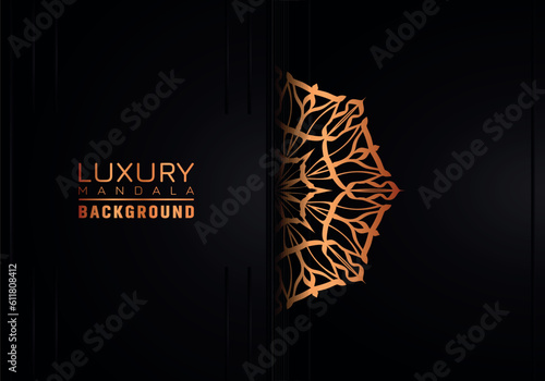 Luxury mandala background ornamental, arabesque style With Golden Arabesque Pattern Style. Decorative Mandala Ornament For Print, Brochure, Banner, Cover, Poster, Invitation Card