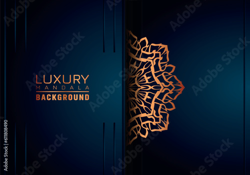 Luxury mandala background ornamental, arabesque style With Golden Arabesque Pattern Style. Decorative Mandala Ornament For Print, Brochure, Banner, Cover, Poster, Invitation Card