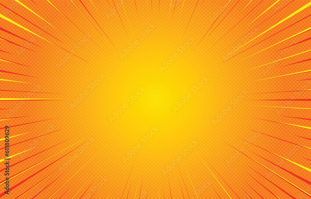 Obraz premium sunburst effect background vector design pop art style with halftone