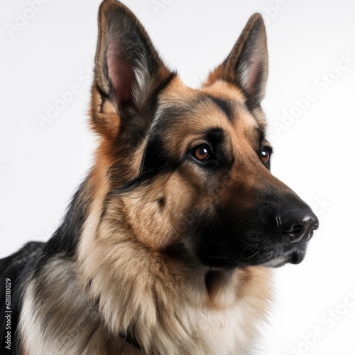 German Shepherd dog 4k white background