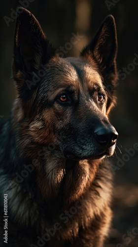 german shepherd dog portrait German Shepherd dog cinematic background