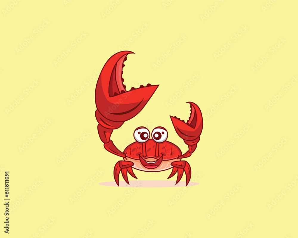 Cute crab cartoon illustration Stock Vector Adobe Stock