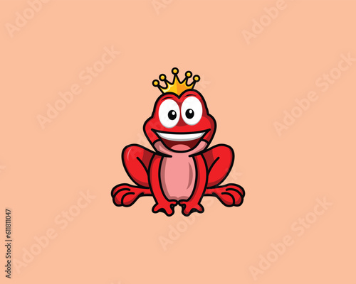 King Frog Cartoon Mascot Logo design ideas