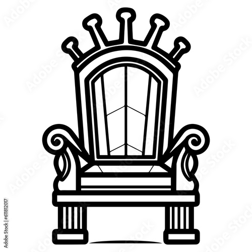 Throne icon vector glyph royal style furniture
