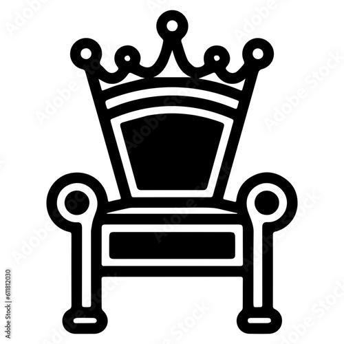 Throne icon vector glyph royal style furniture