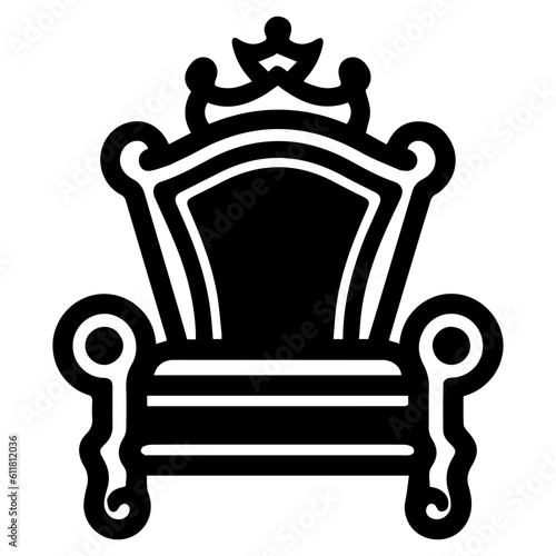 Throne icon vector glyph royal style furniture