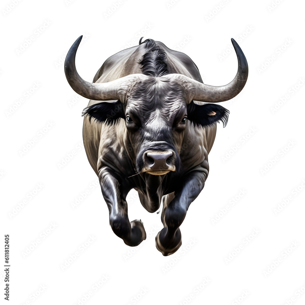 Fototapeta premium silver gaur charges 