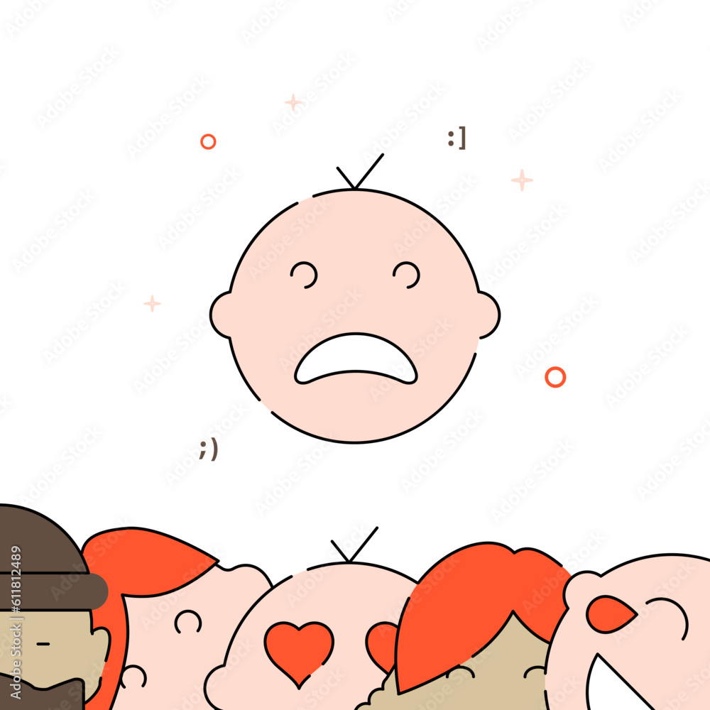 Sad kid cry filled line icon, simple vector illustration Sad kid cry filled line icon, simple vector illustration