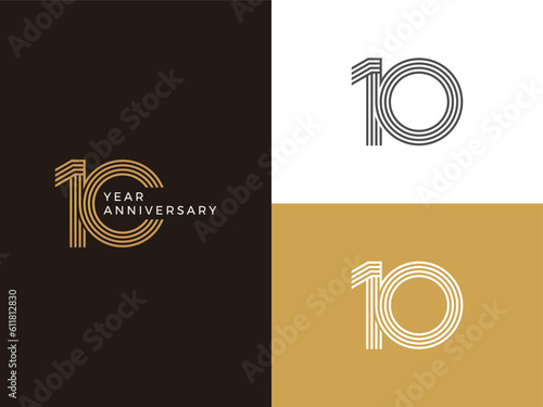 10 year anniversary vector template, number 10 ten design illustration 
