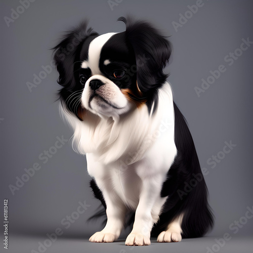 Obraz na plátně An illustration dog(Japanese Chin)